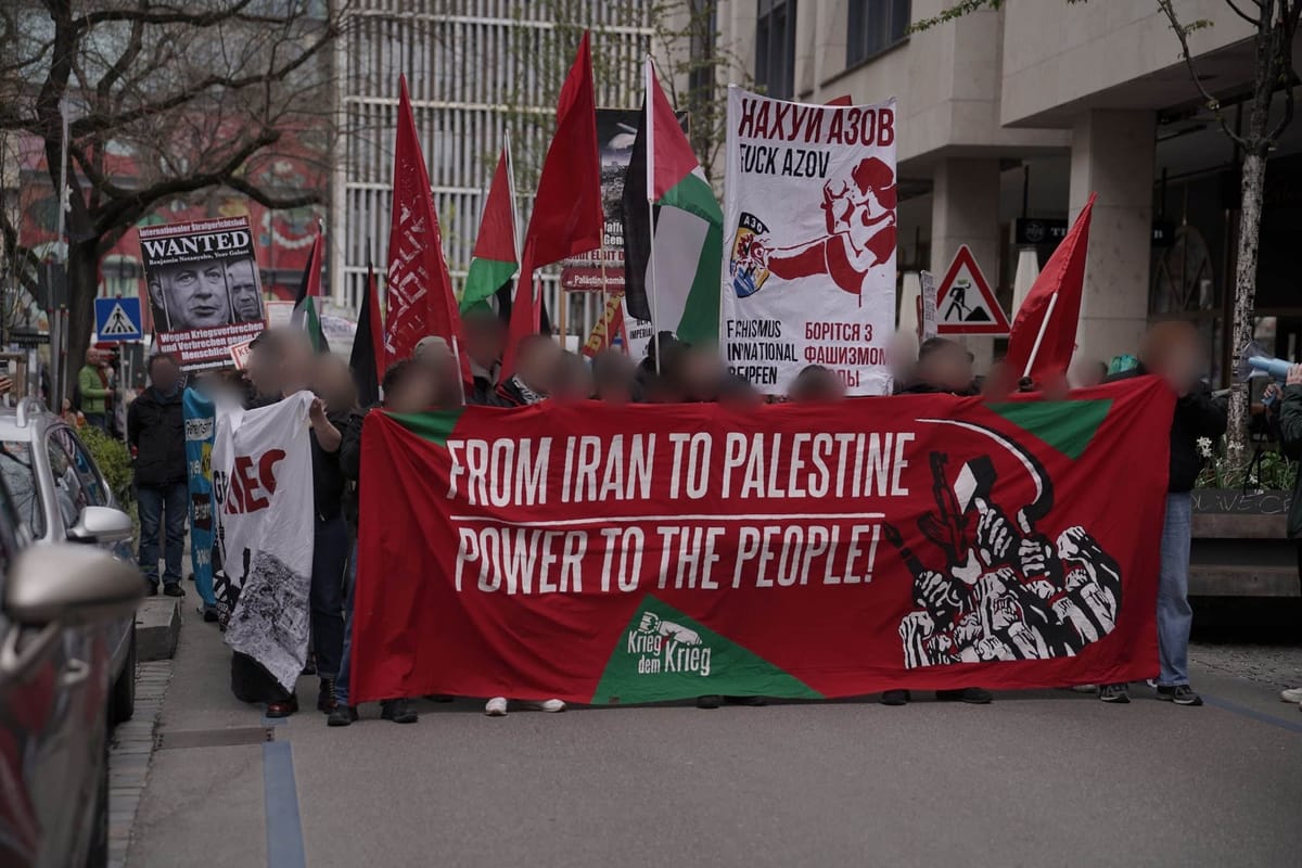 Uno de los bloques de una manifestación contra la guerra imperialista en Alemania, 4 de abril de 2026. Foto: perspektive-online.net