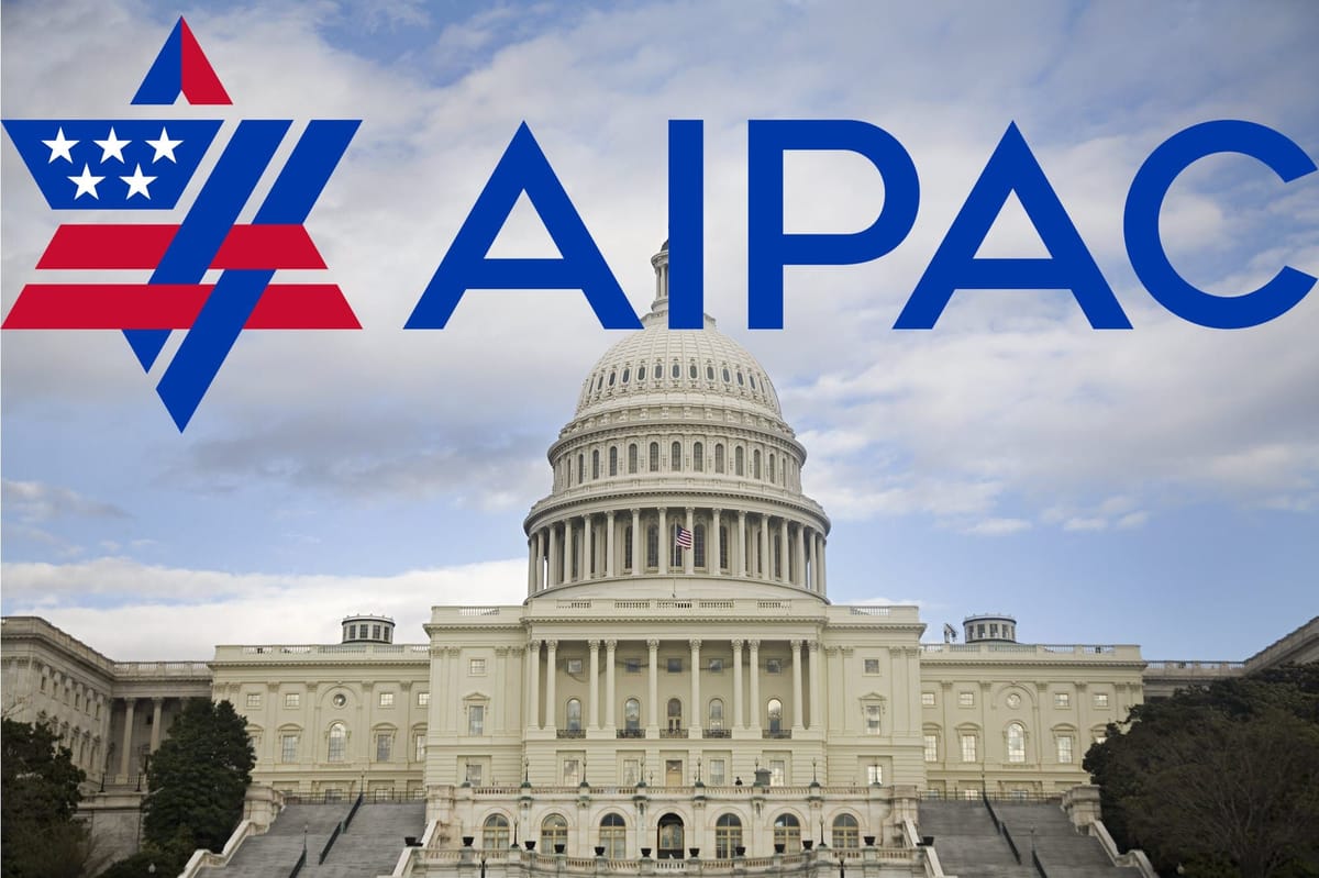 Imagen de archivo del Capitolio en Washington y el logo del lobby sionista AIPAC. Foto: readsludge.com