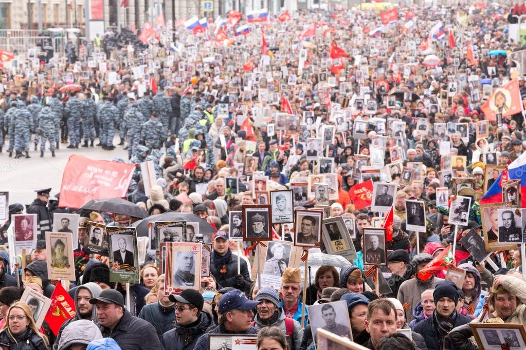 Imagen de archivo de una marcha del 'Regimiento Inmortal' en Rusia. Foto: N/D