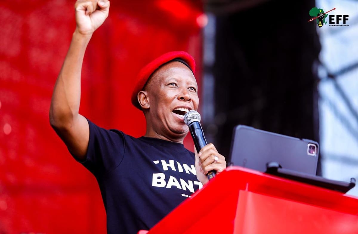 Imagen de archivo de Julius Malema, líder del EFF. Foto: @EFFSouth Africa/X 