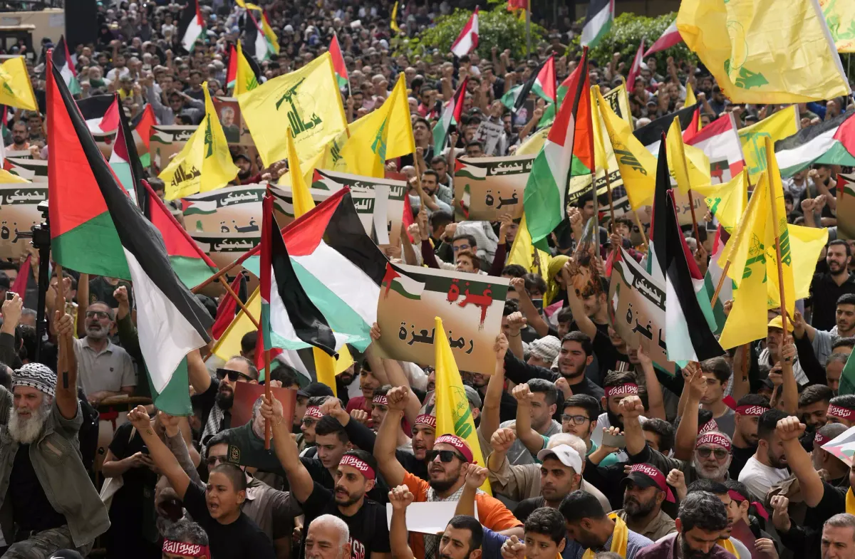 Imagen de archivo de una manifestació propalestina en Líbano. Foto: vía Israel Noticias