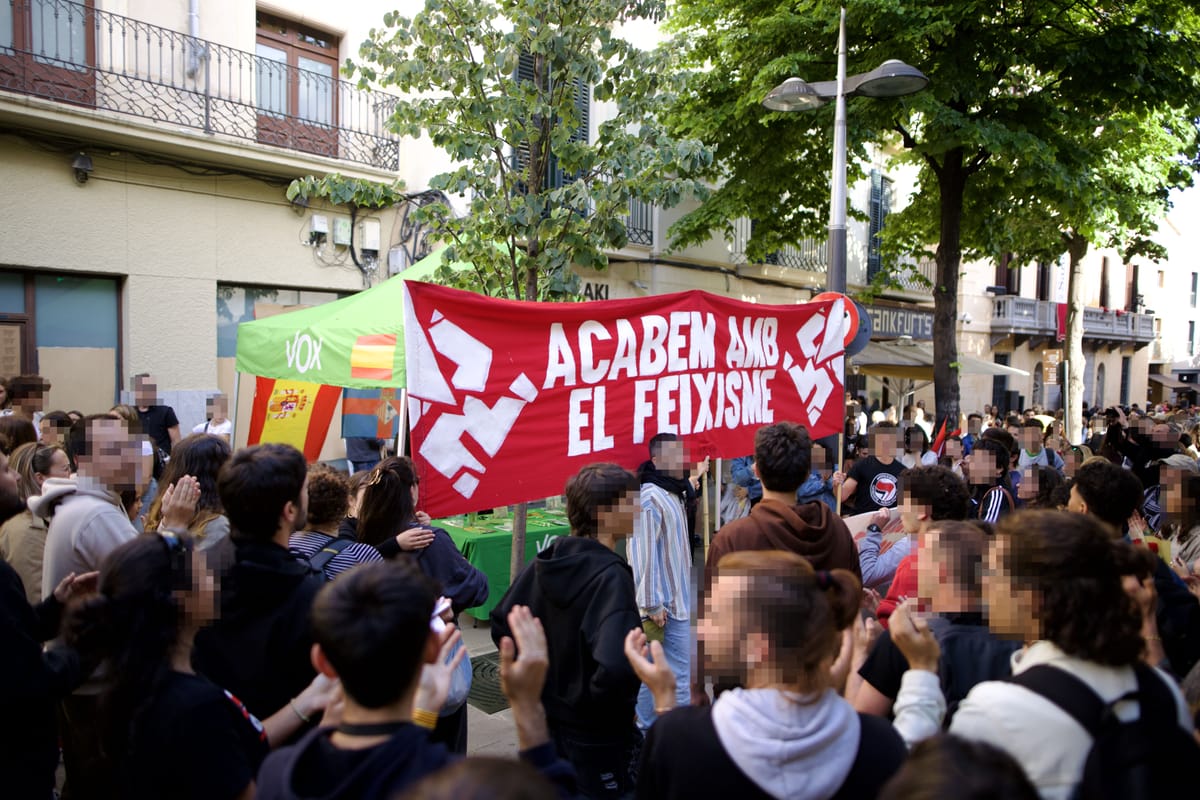 Manifestación antifascista contra Vox en Mataró. Foto: Horitzó Socialista