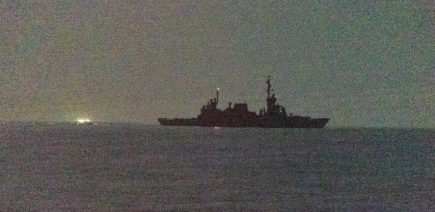 Fragata militar involucrada en la posible maniobra de intercepción. Foto: Global Sumud Flotilla