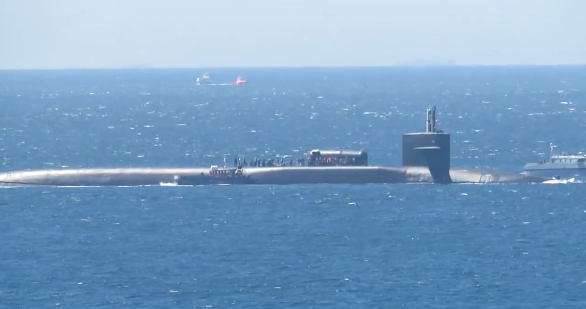 US Navy Ohio clase SSGN en la Bahía de Gibraltar. Foto: @Gibdan1 (X)