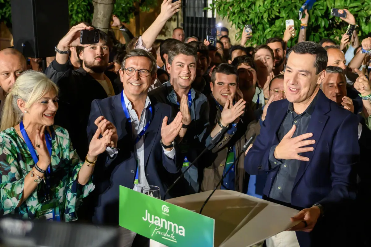 Moreno Bonilla tras el escrutinio de las elecciones andaluzas. Foto: efe.com