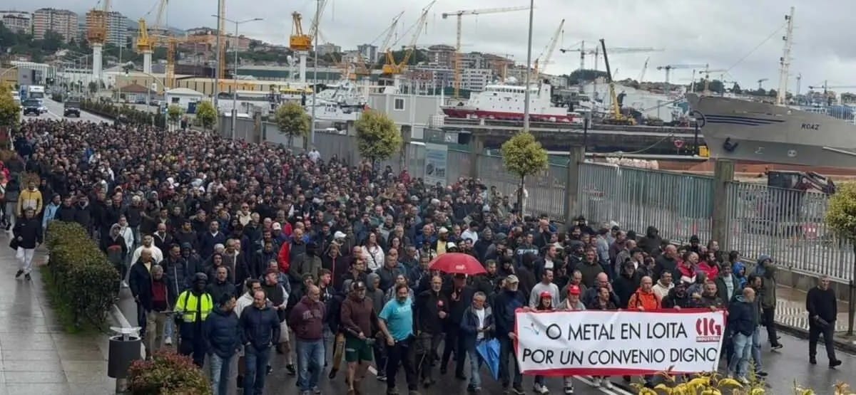 Movilización de CIG en Vigo esta mañana. Foto: nosdiario.gal