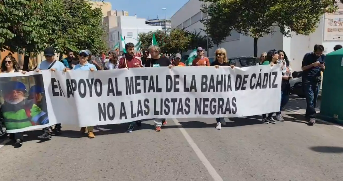 Manifestación en solidaridad con la lucha de Manuel Balber y Jesús Galván. Fotograma: CTM