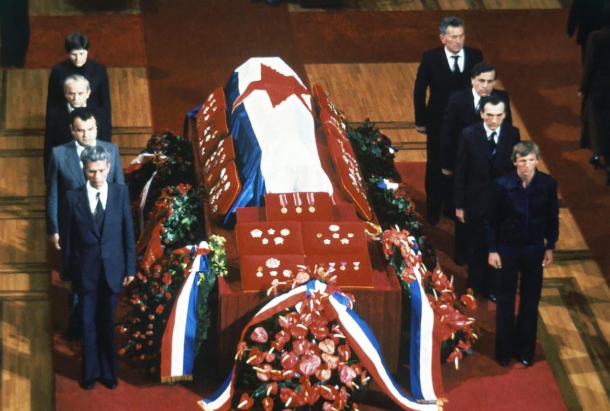 Ataud de Josip Broz Tito, líder de la República Federativa Socialista de Yugoslavia. Foto: N/D