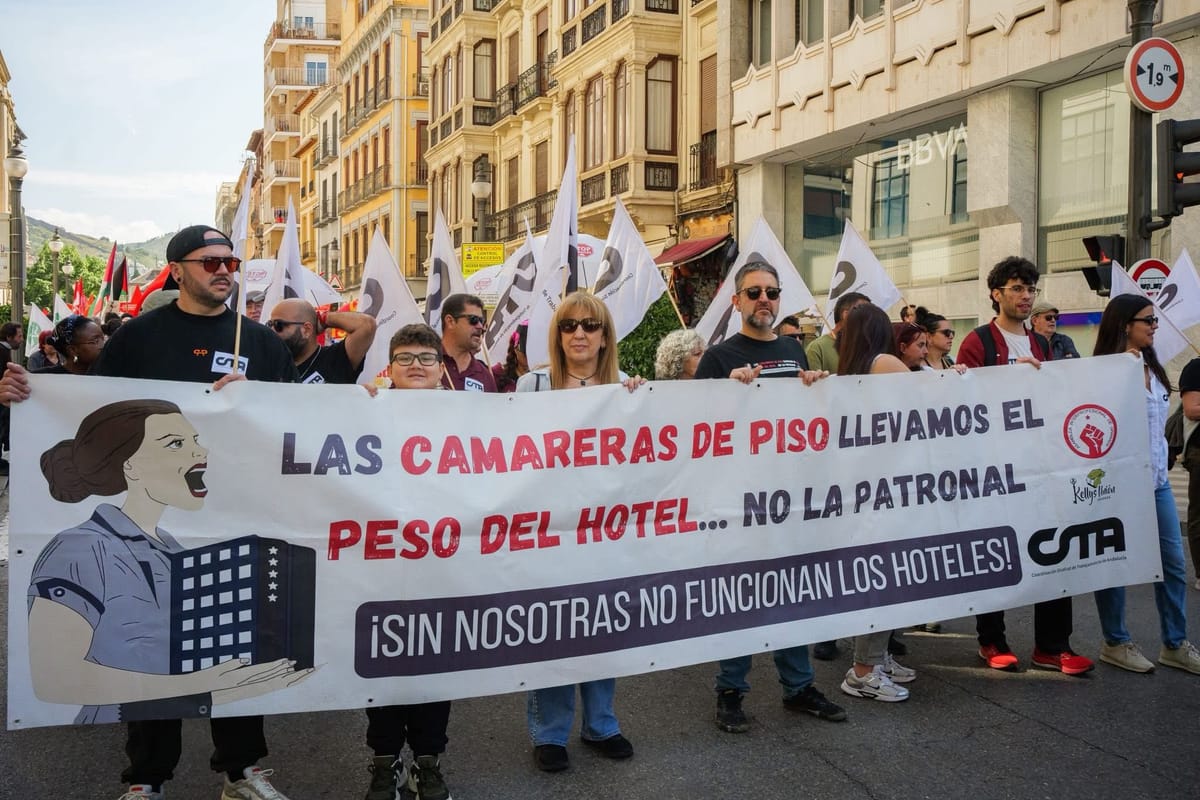 Manifestación por el Primero de Mayo, Granada. Foto: @CSTA_sindicato (X)