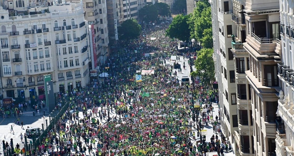 Manifestación del pasado sábado, València. Foto: @STEPV_Iv (X)