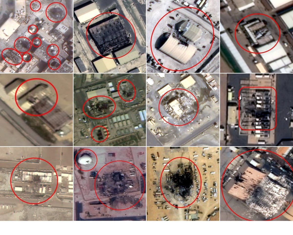 Destrucción de infraestructuras estadounidenses tras ataques iraníes. Foto: vía The Washington Post