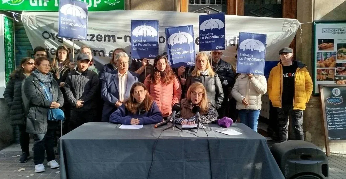 El Sindicat d’Habitatge Socialista para el desahucio de Marga en el Bloque Papallona