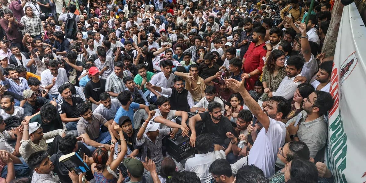 Miembros de la plataforma CJP durante una de las protestas de junio.  Foto: Rajat Gupta-EFE