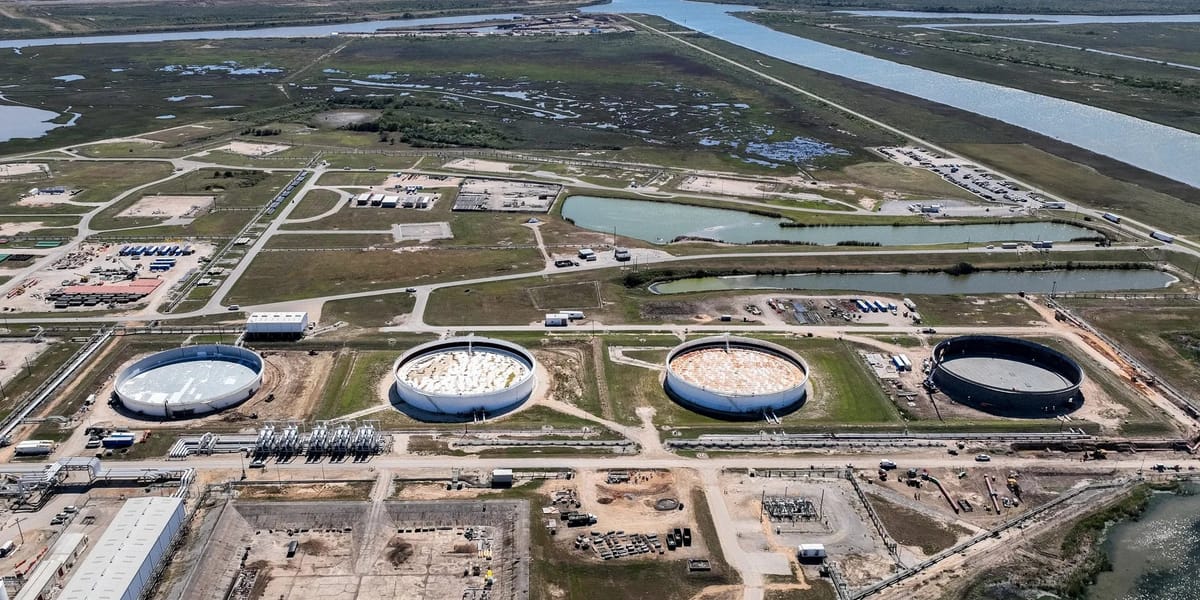 El almacenamiento de la Reserva Estratégica de Petróleo en Bryan Mound, octubre de 2022 en Freeport, Texas. Foto: Brandon Bell-Getty Images