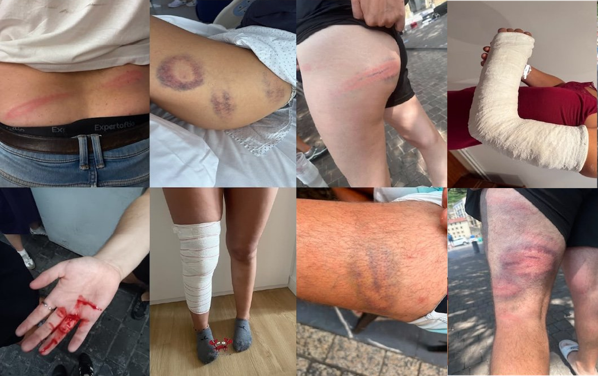 Cargas de la Ertzaintza durante un desmontaje en las Fiestas del Carmen de Donostia