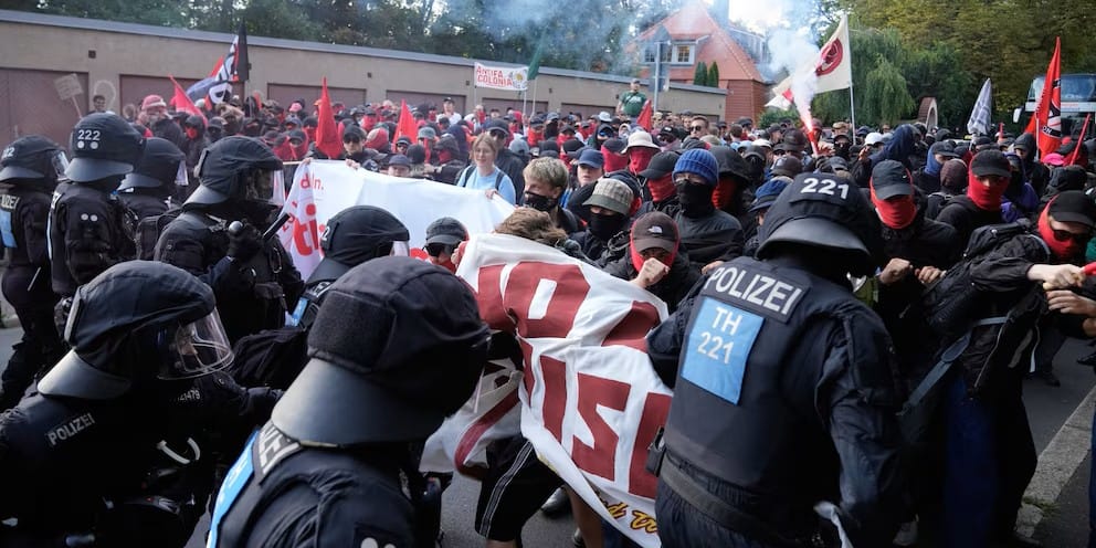 Manifestación contra el congreso de AfD. Foto: abcnews.com