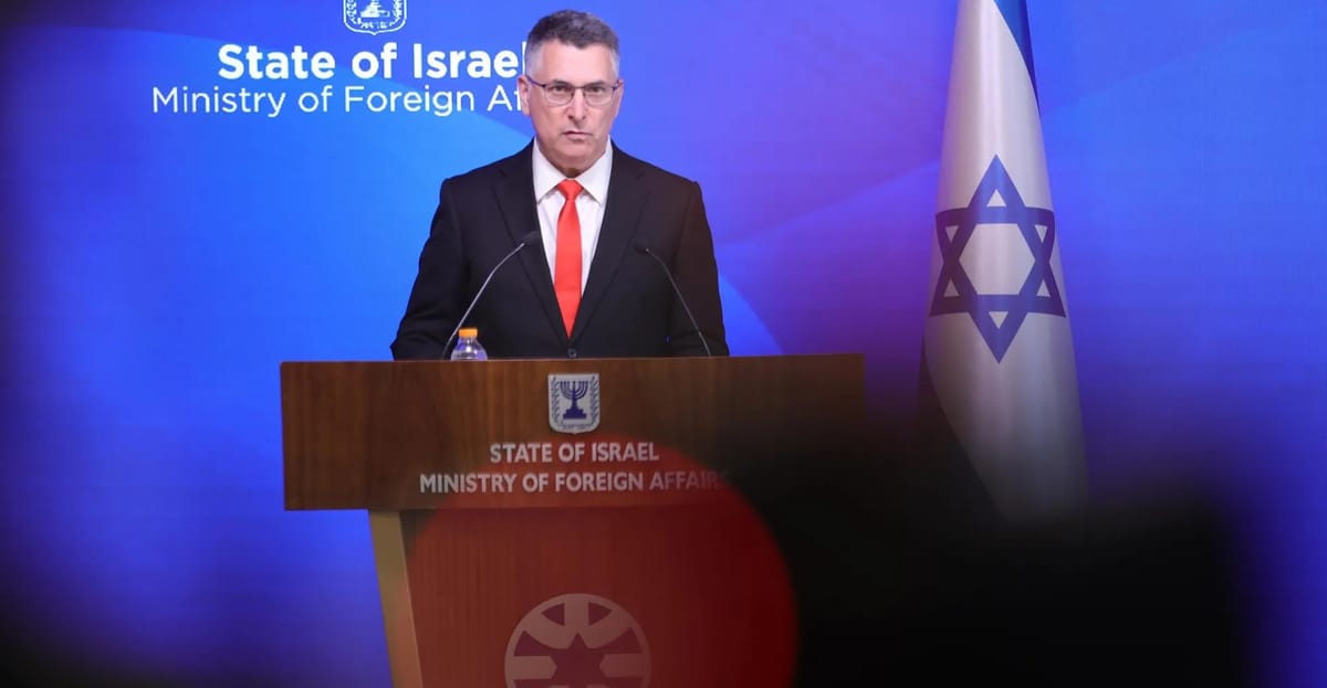 El ministro de Asuntos Exteriores israelí, Gideon Saar, durante la rueda de prensa en Jerusalén, 8 de septiembre. Foto: Abir Sultan - EFE