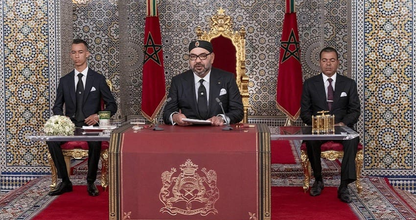 Mohammed VI durante el discurso del XX aniversario en el trono. Foto: hora.es