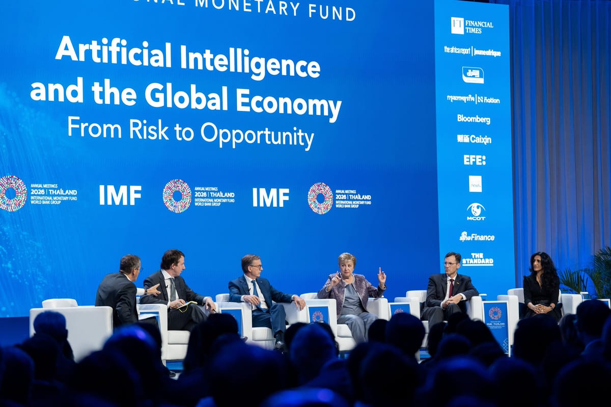 Kristalina Giorgieva, directora gerente del Fondo Monetario Internacional en la Reunión Anual de la entidad. Foto: FMI