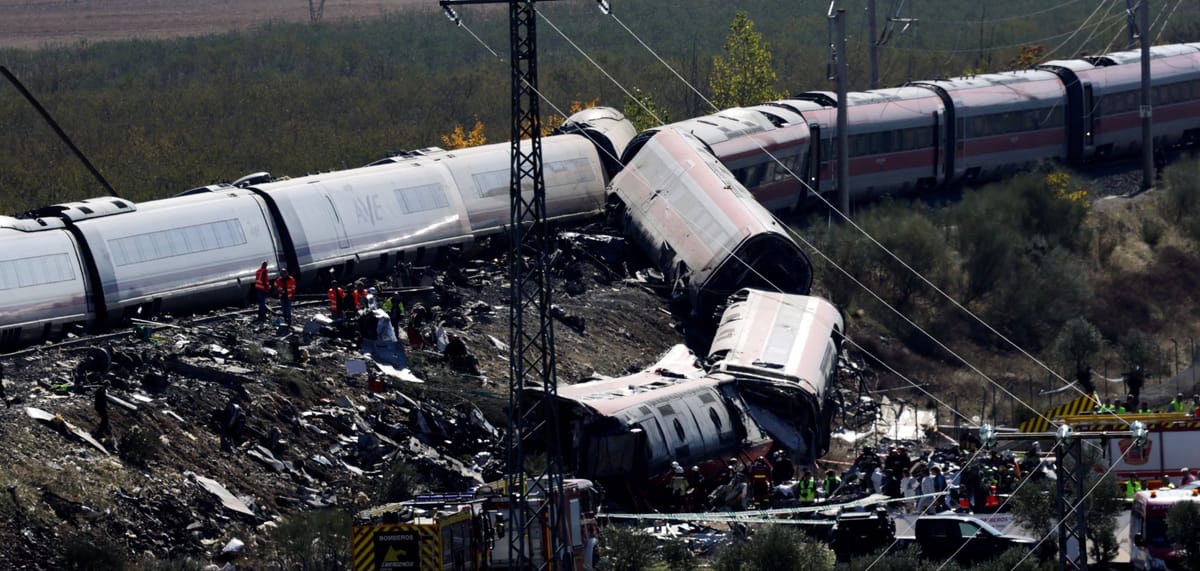 Siniestro ferroviario en Urda (Toledo). Foto: vía @electodatos (X).
