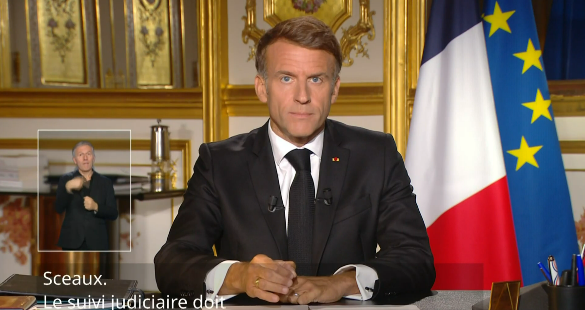 Declaración del presidente francés Emmanuel Macron, 18 de octubre de 2026. Foto: Emmanuel Macron vía X.