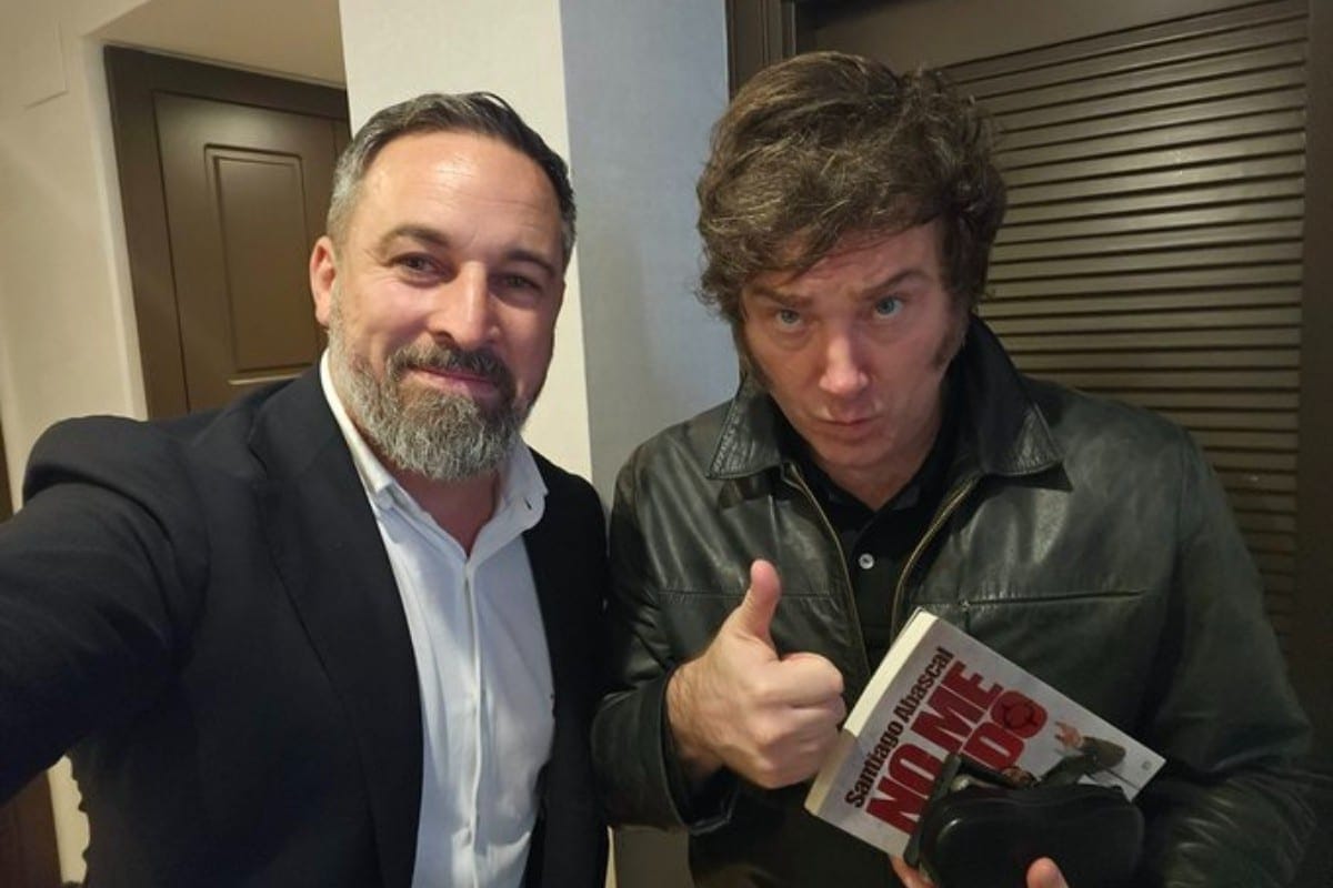 Imagen de archivo de Santiago Abascal (Vox) junto a Javier Milei, presidente de Argentina. Foto: X.