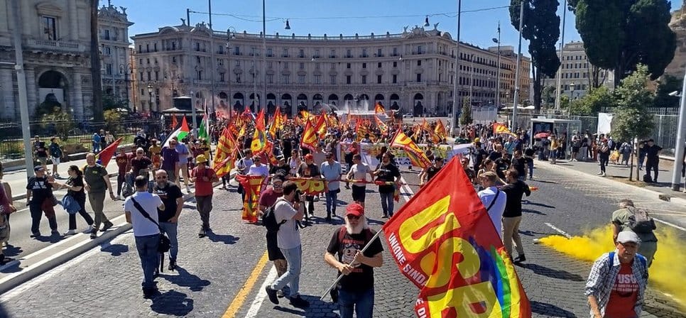 Imagen de archivo de una movilización de USB en Italia. Foto: USB