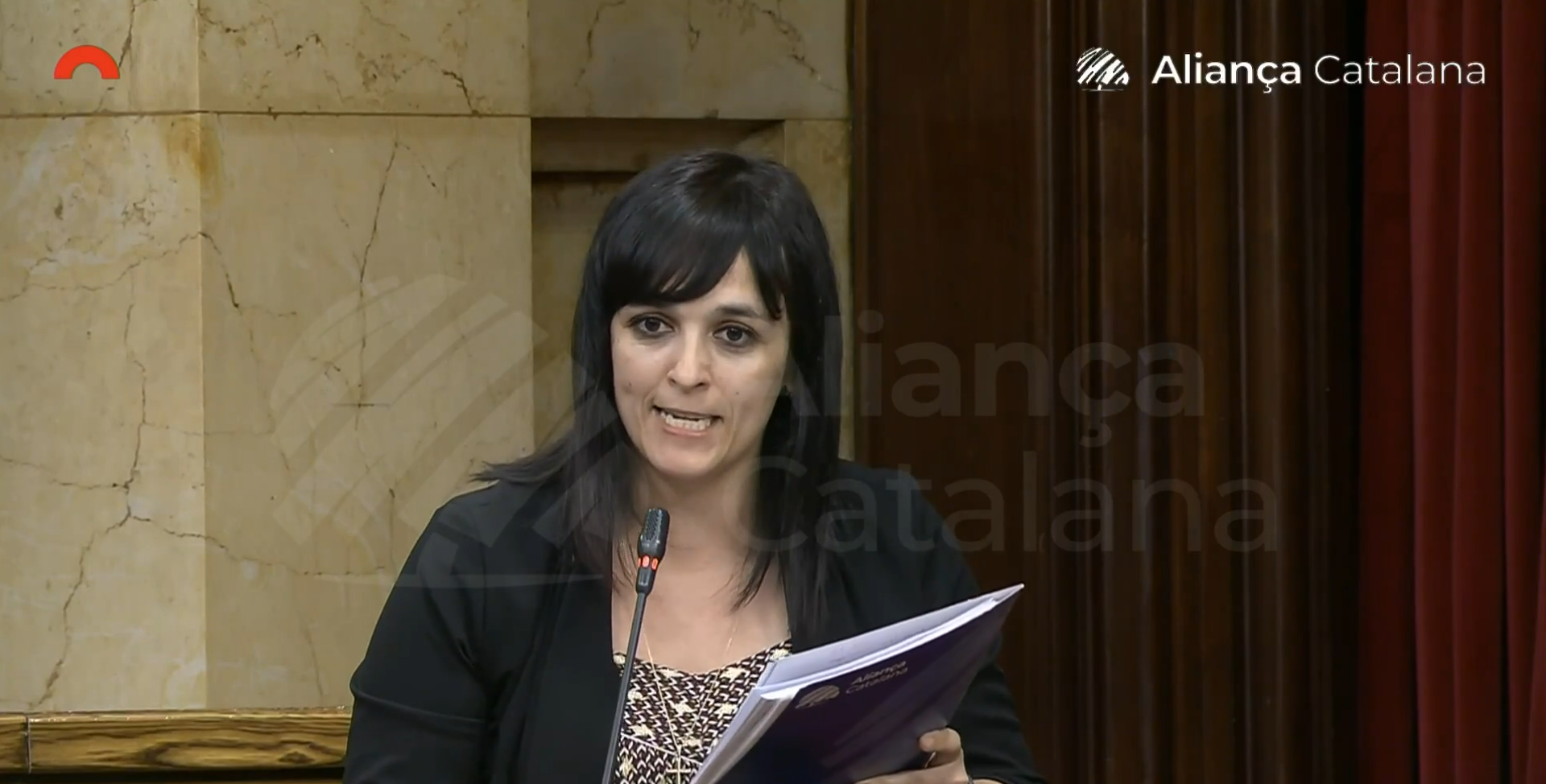 Sílvia Orriols, líder de Aliança Catalana. Foto: vía Aliança Catalana/Parlament