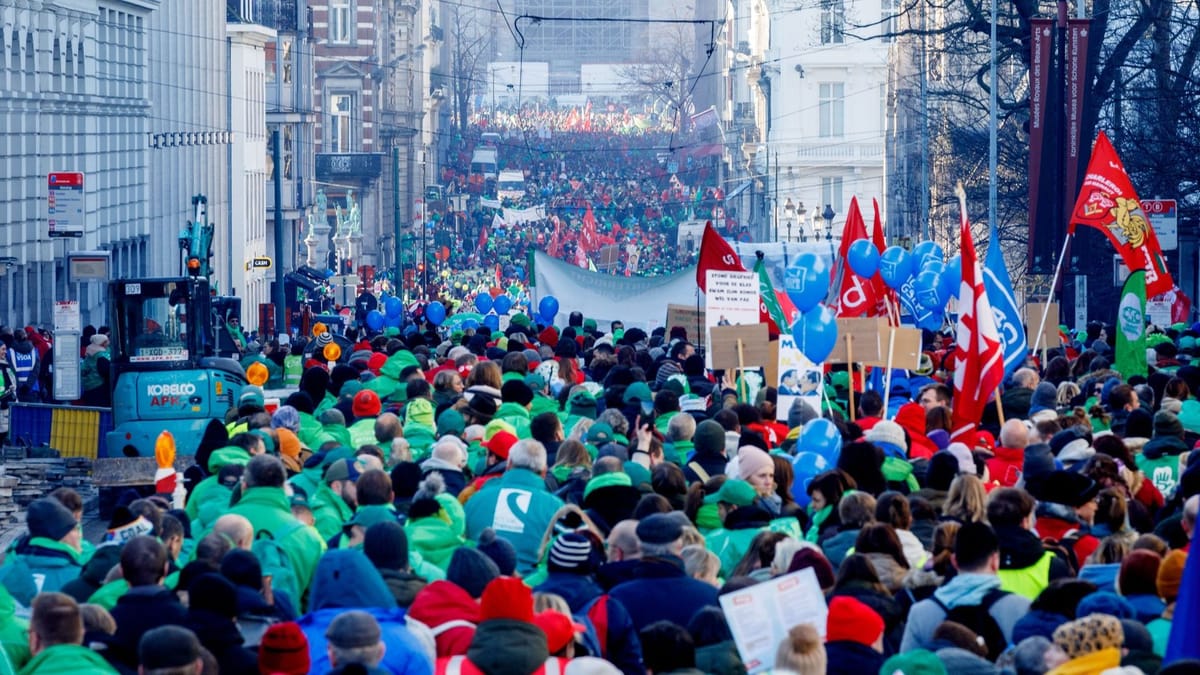 Masivas protestas en Bélgica contra la reforma de pensiones