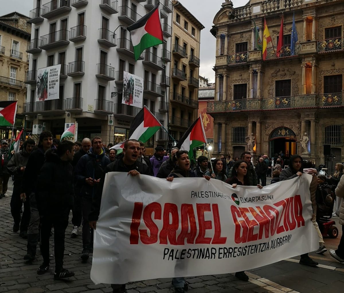 Tres personas detenidas en Iruñea por mostrar solidaridad con Palestina