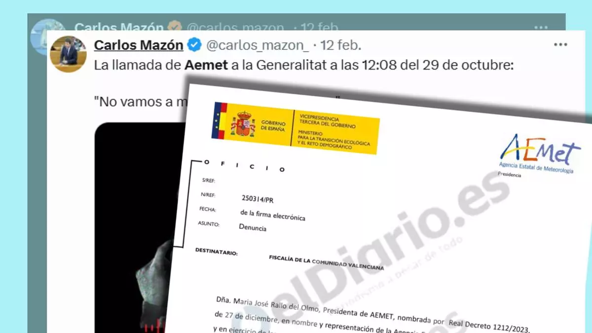Aemet denuncia la filtración de un audio manipulado y difundido por el equipo de Mazón