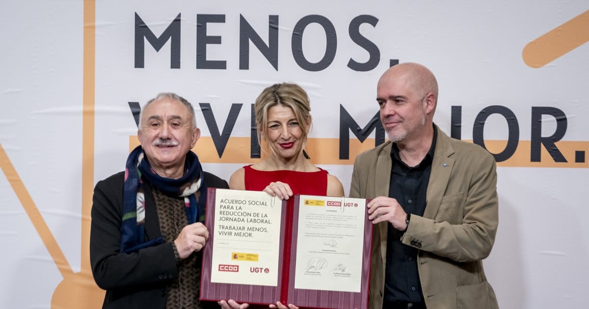 Yolanda Díaz anuncia la inminente aprobación de la reducción de la jornada laboral