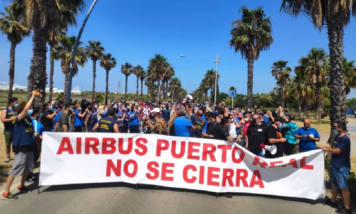 Tres trabajadores de Airbus Puerto Real se enfrentan a juicio por una protesta contra el cierre de la planta