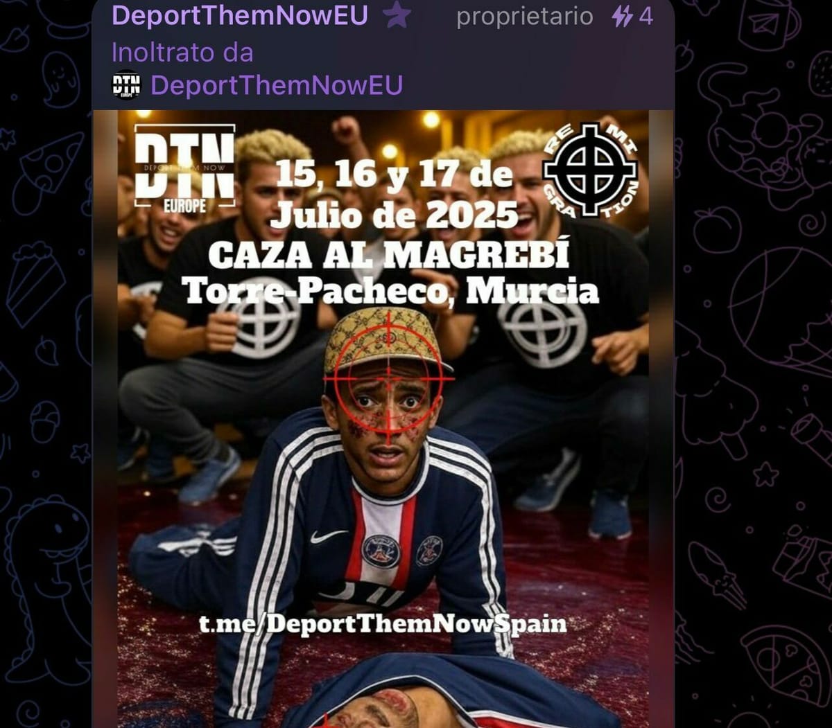 Arrestan a un miembro de 'Deport Them Now',  el grupo neonazi que llamó a la "caza al magrebí" en Torre Pacheco